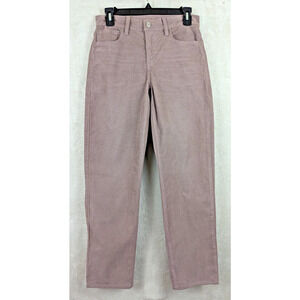 Women's Mauve Corduroy High-Rise Straight Pants